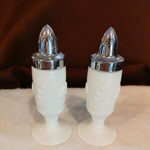 Vintage Milk Glass Salt and Pepper Shakers